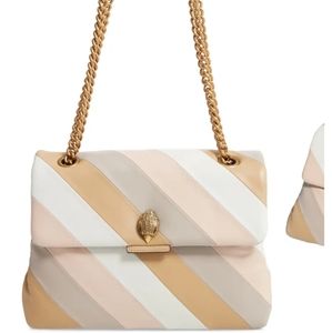 Kurt Geiger Kensington Stripe Leather Shoulder Bag